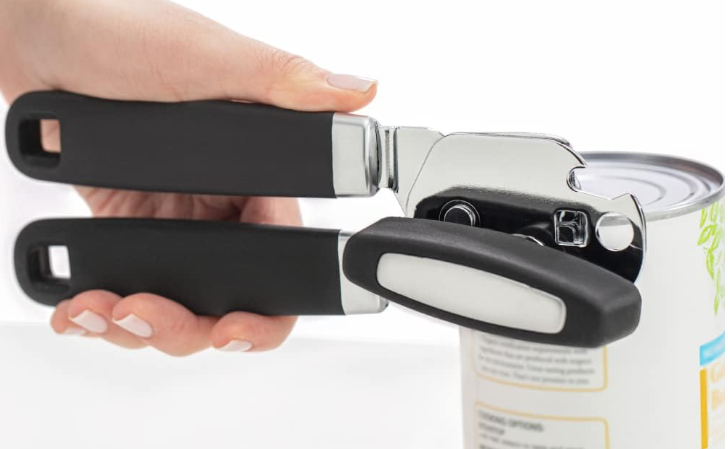 How to use a handheld manual can opener if I have weak grip strength?